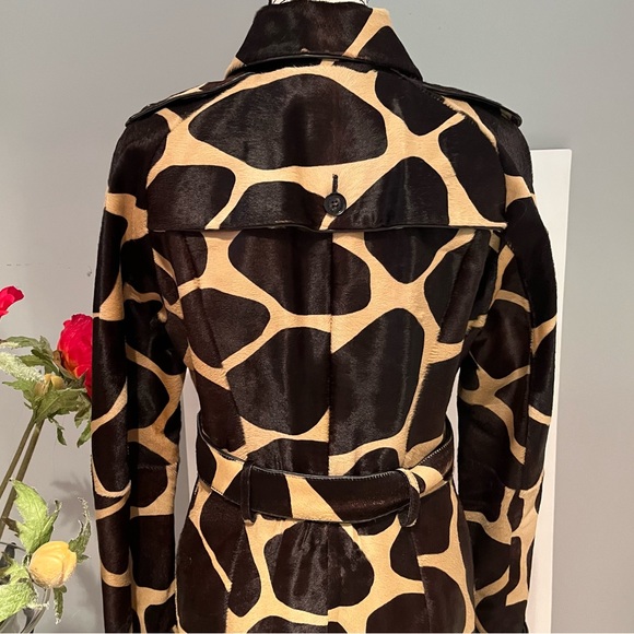HOLD - Buberry Prorsum Giraffe Calf Hair Trench Coat, RARE, HTF Sz IT48, US6/8 - Picture 12 of 16